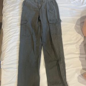 Green cargo straight leg jeans